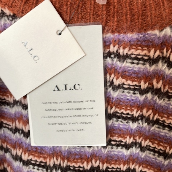A.L.C. Samara Wool & Alpaca-Blend Amethyst Combo Crewneck Sweater - Picture 2 of 9